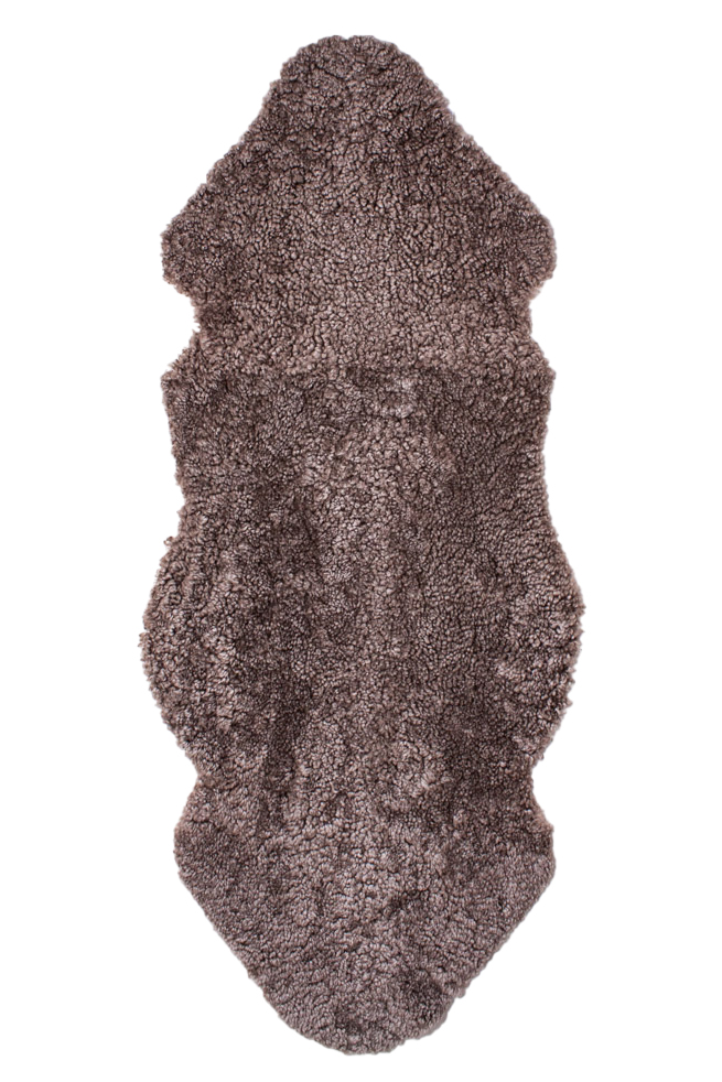Curly Lammfell "dunkel taupe" 1,5-fach Kopf-Kopf