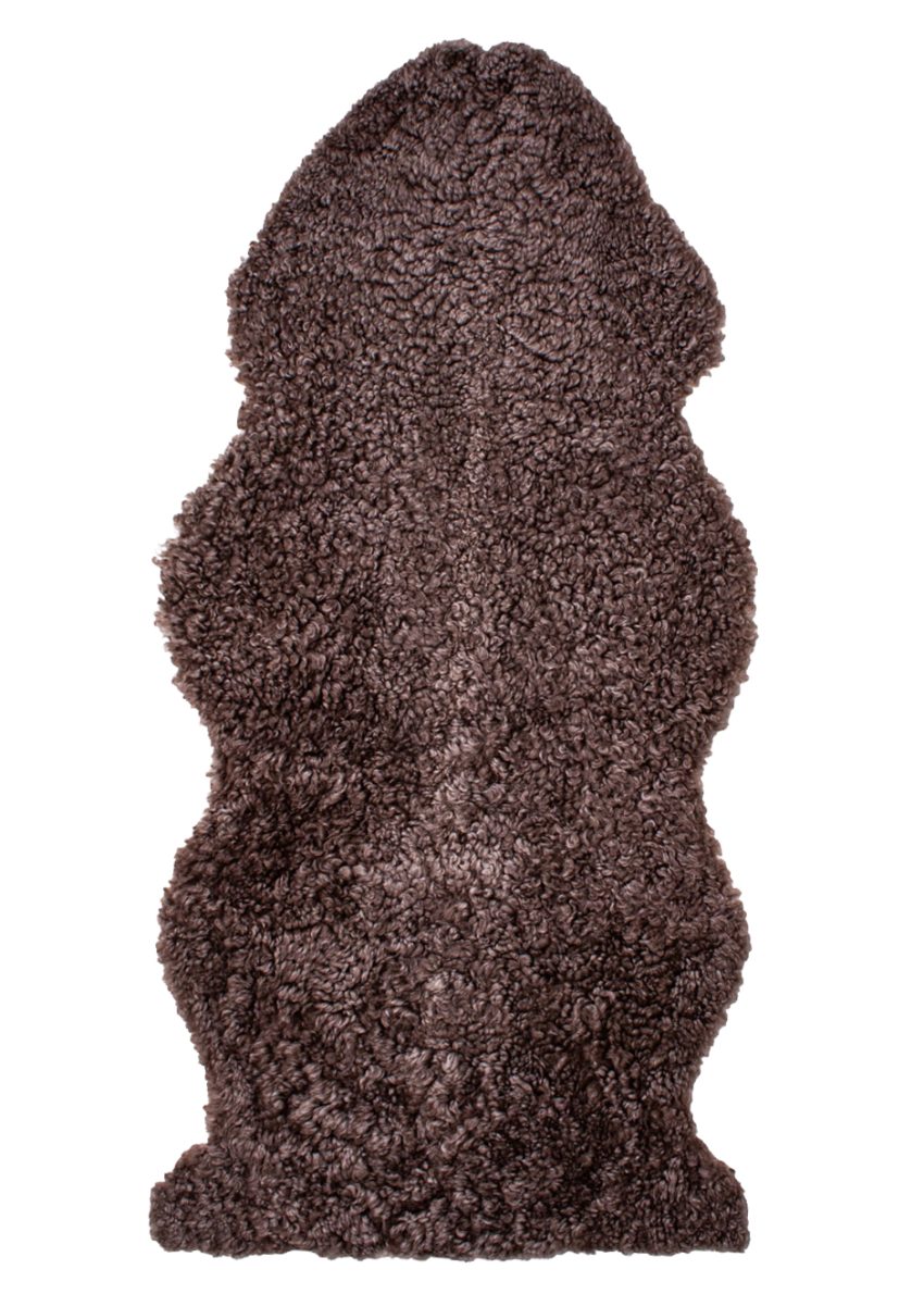 Curly Lammfell "dunkel taupe" 1,5-fach Kopf-Fuß
