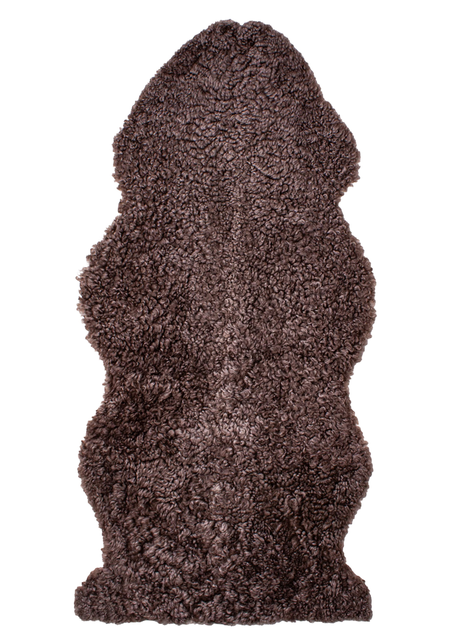 Curly Lammfell "dunkel taupe" 1,5-fach Kopf-Fuß