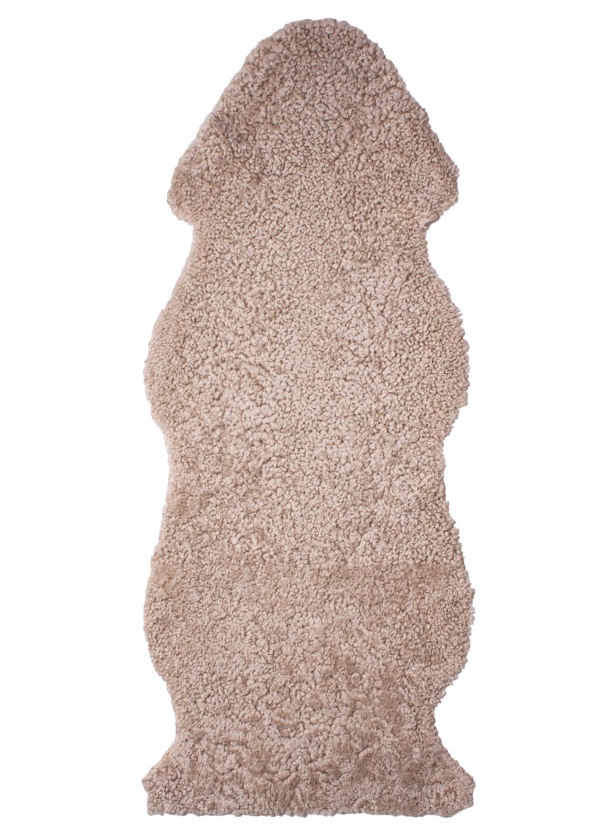 Curly Lammfell "sand" 1,5-fach Kopf-Fuß