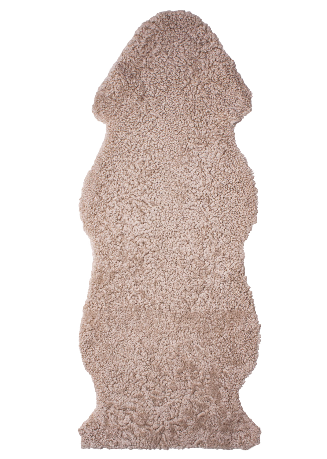 Curly Lammfell "sand" 1,5-fach Kopf-Fuß