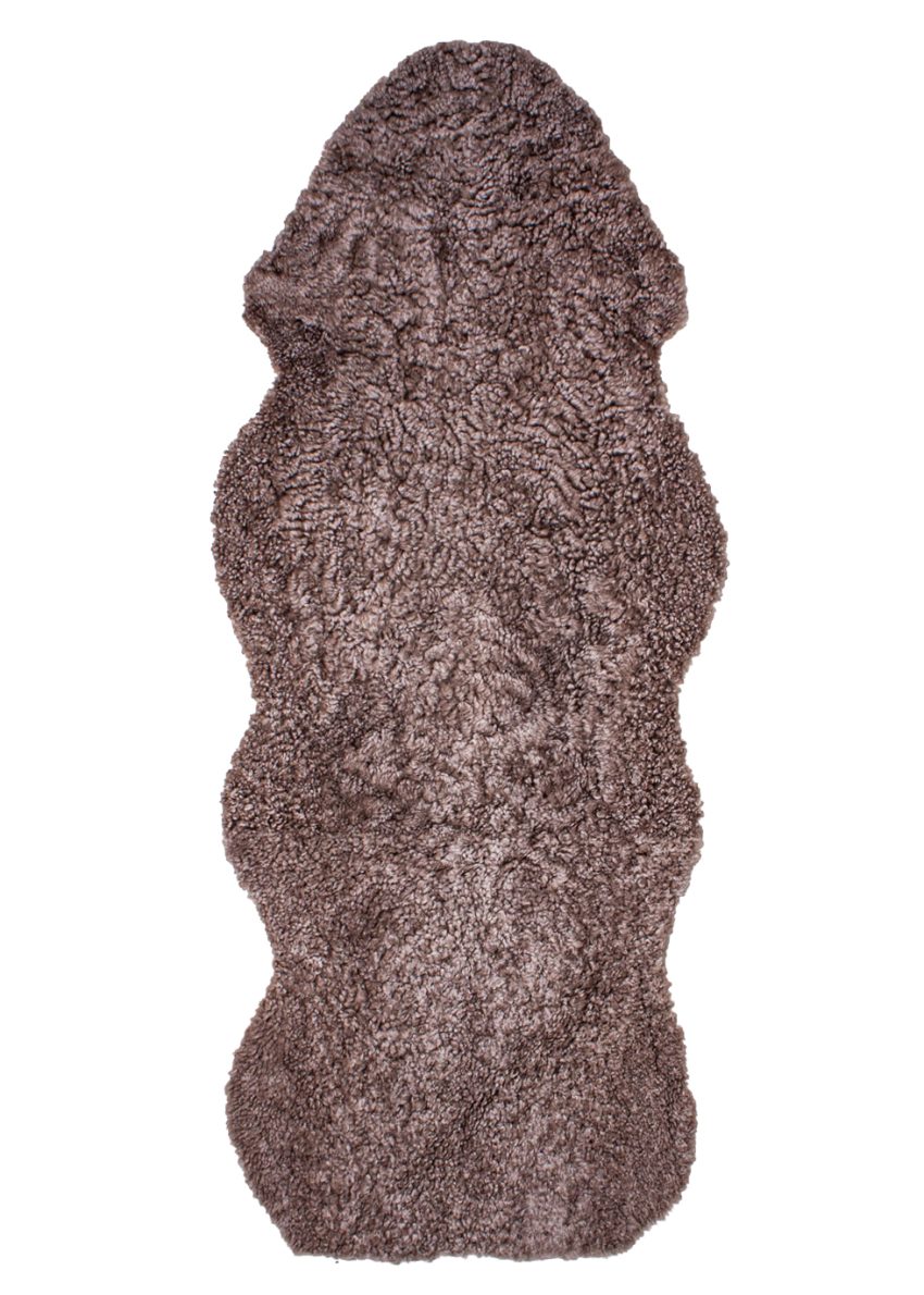 Curly Lammfell "taupe" 1,5-fach Kopf-Fuß