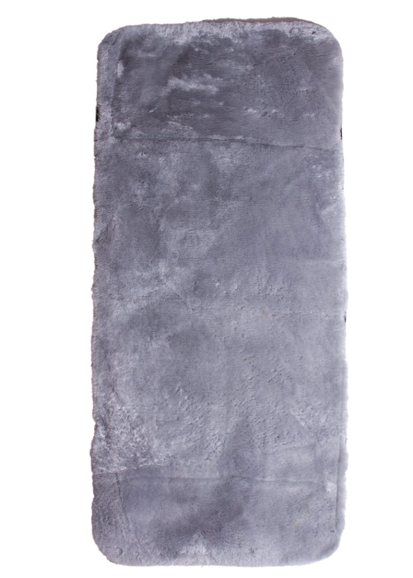 Hochwertige Lammfellauflage mit Gummischlaufen für Hochlehner und Campingstühle, silber saphir